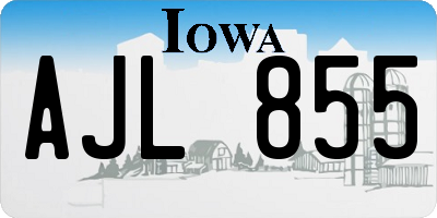 IA license plate AJL855