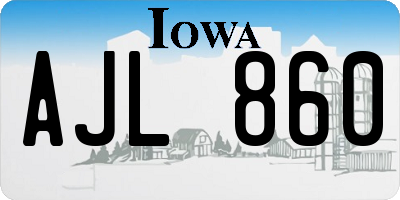 IA license plate AJL860