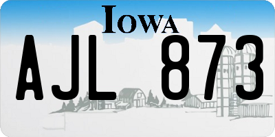 IA license plate AJL873