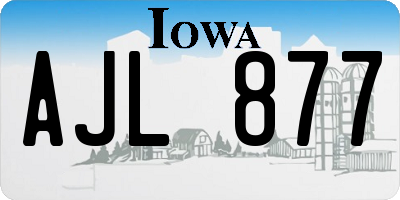 IA license plate AJL877