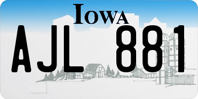 IA license plate AJL881