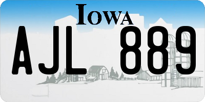 IA license plate AJL889