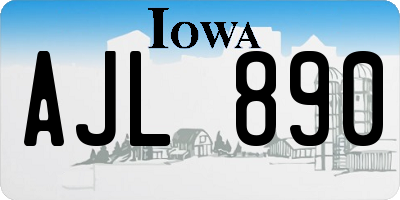 IA license plate AJL890