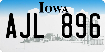 IA license plate AJL896