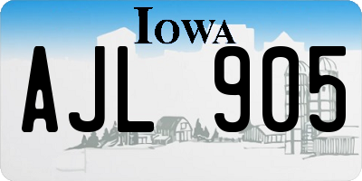 IA license plate AJL905
