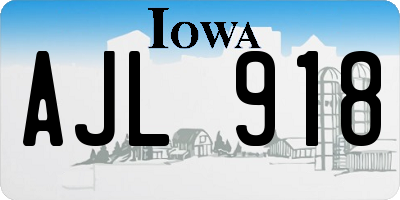 IA license plate AJL918