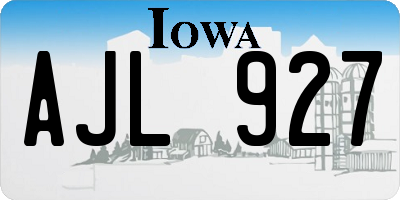IA license plate AJL927