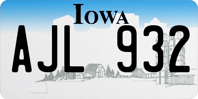 IA license plate AJL932