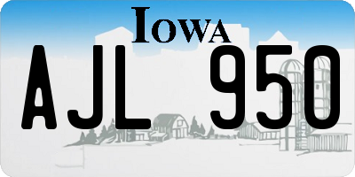 IA license plate AJL950