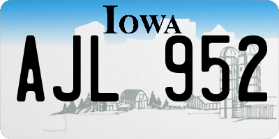 IA license plate AJL952