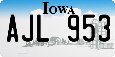 IA license plate AJL953
