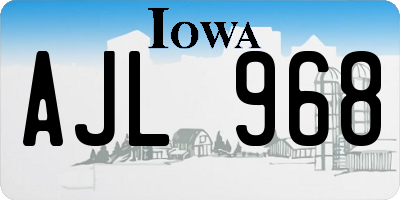 IA license plate AJL968
