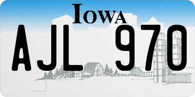 IA license plate AJL970