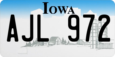 IA license plate AJL972