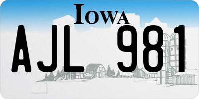 IA license plate AJL981