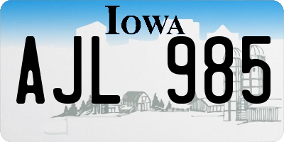 IA license plate AJL985