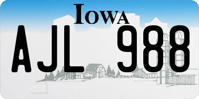 IA license plate AJL988