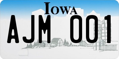 IA license plate AJM001