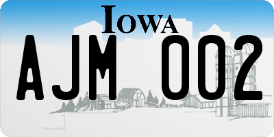 IA license plate AJM002