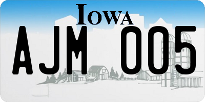 IA license plate AJM005