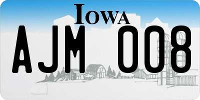 IA license plate AJM008