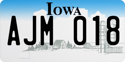 IA license plate AJM018