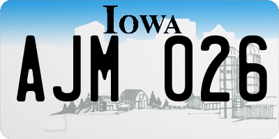 IA license plate AJM026