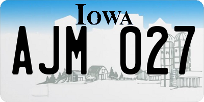 IA license plate AJM027