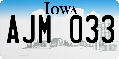 IA license plate AJM033