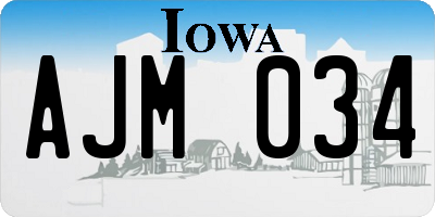 IA license plate AJM034