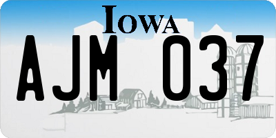 IA license plate AJM037