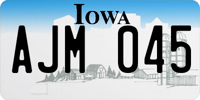 IA license plate AJM045