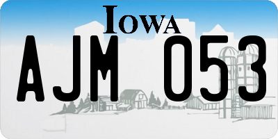 IA license plate AJM053