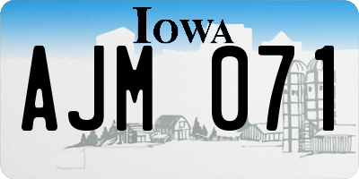 IA license plate AJM071