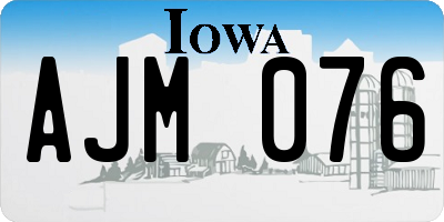 IA license plate AJM076