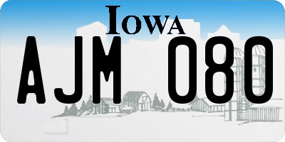 IA license plate AJM080
