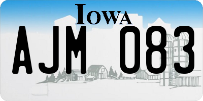 IA license plate AJM083
