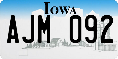 IA license plate AJM092