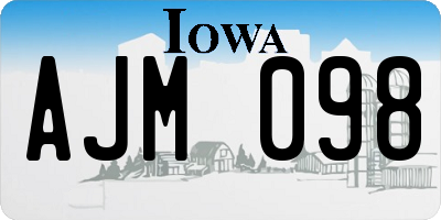 IA license plate AJM098