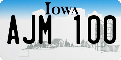 IA license plate AJM100