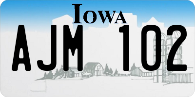 IA license plate AJM102