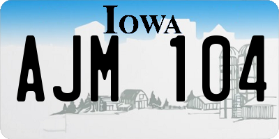 IA license plate AJM104