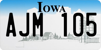 IA license plate AJM105