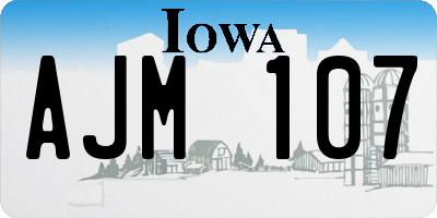 IA license plate AJM107