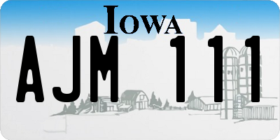 IA license plate AJM111