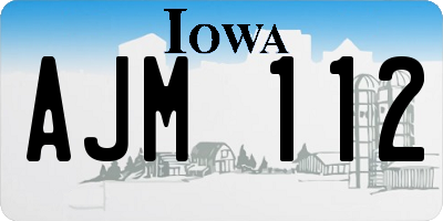 IA license plate AJM112