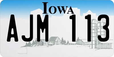 IA license plate AJM113