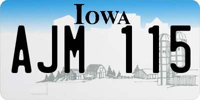 IA license plate AJM115