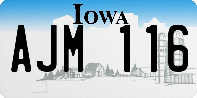 IA license plate AJM116