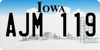 IA license plate AJM119
